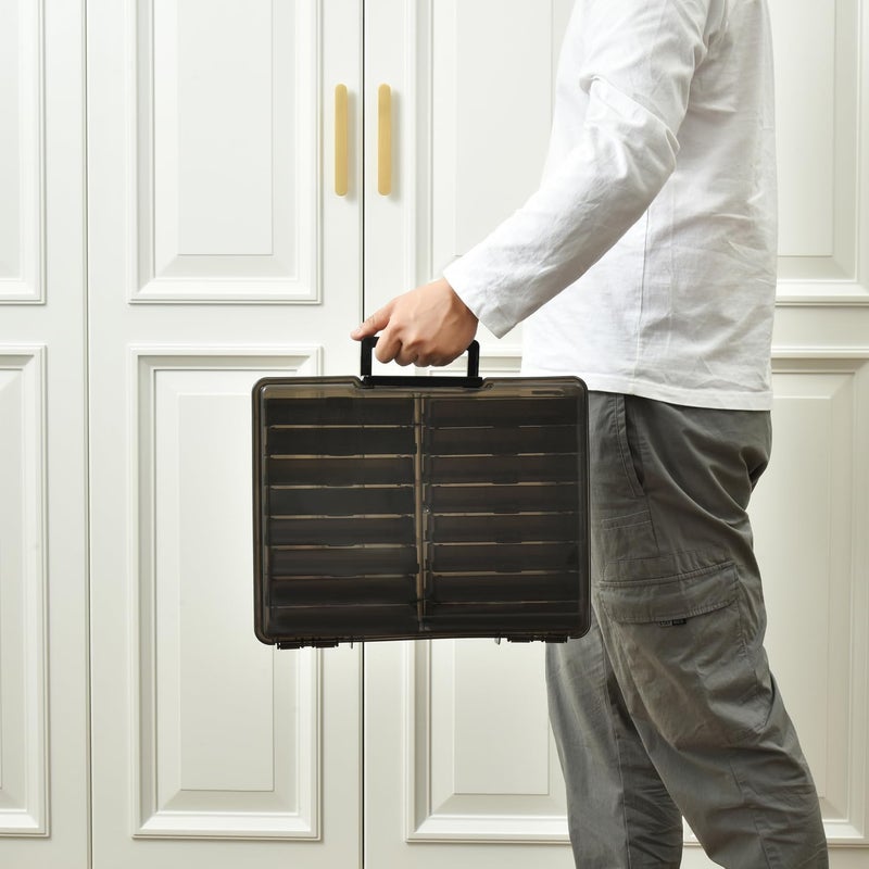 A-Link Photo Storage Box with Handle, 4" x 6" Photo Organizer Storage Container with 16 Inner Case and 1 Sheet Label for Pictures, Arts, Crafts, Sewing, Stickers, Seeds, Office Supplies - Black - Image 3